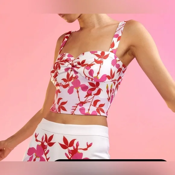 Cynthia Rowley Pink Devi Bonded Tank - Picture 2 of 6